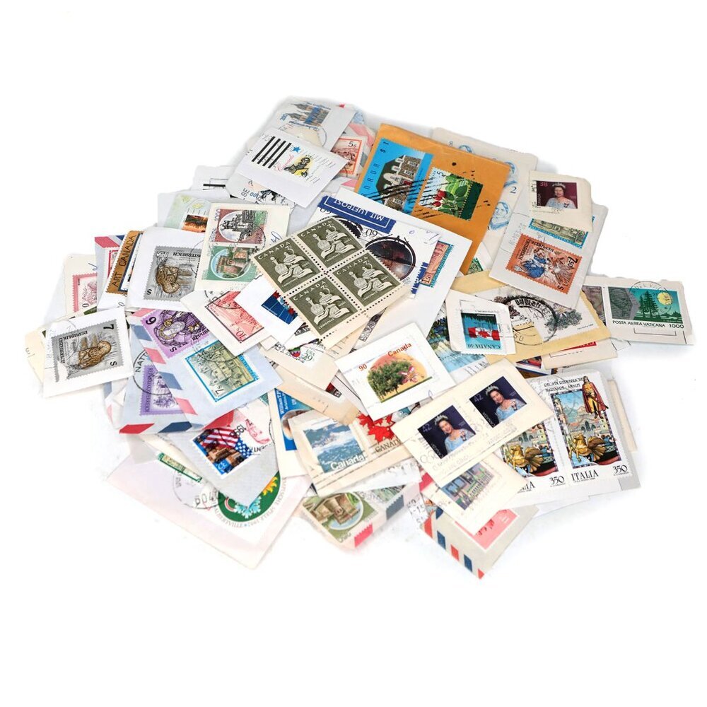 Vintage Postage Stamp Collection Canada US Germany Denmark Italy USA Collectable